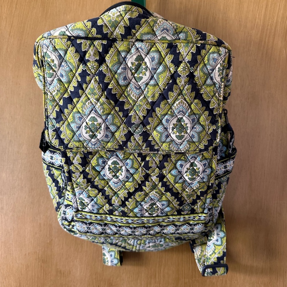 Vera Bradley Navy and Lime Quilted Backpack
